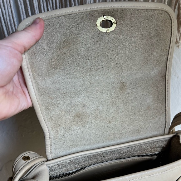 Authentic Vintage Coach Rambler’s Legacy 9061 Bone Leather Crossbody Bag USA - Picture 15 of 16
